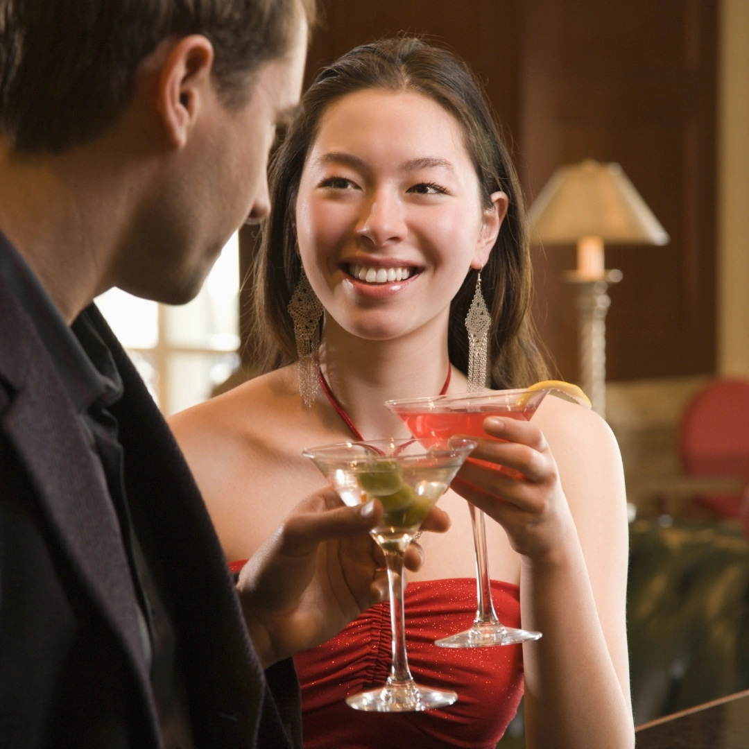 Couple with a cocktail in a bar