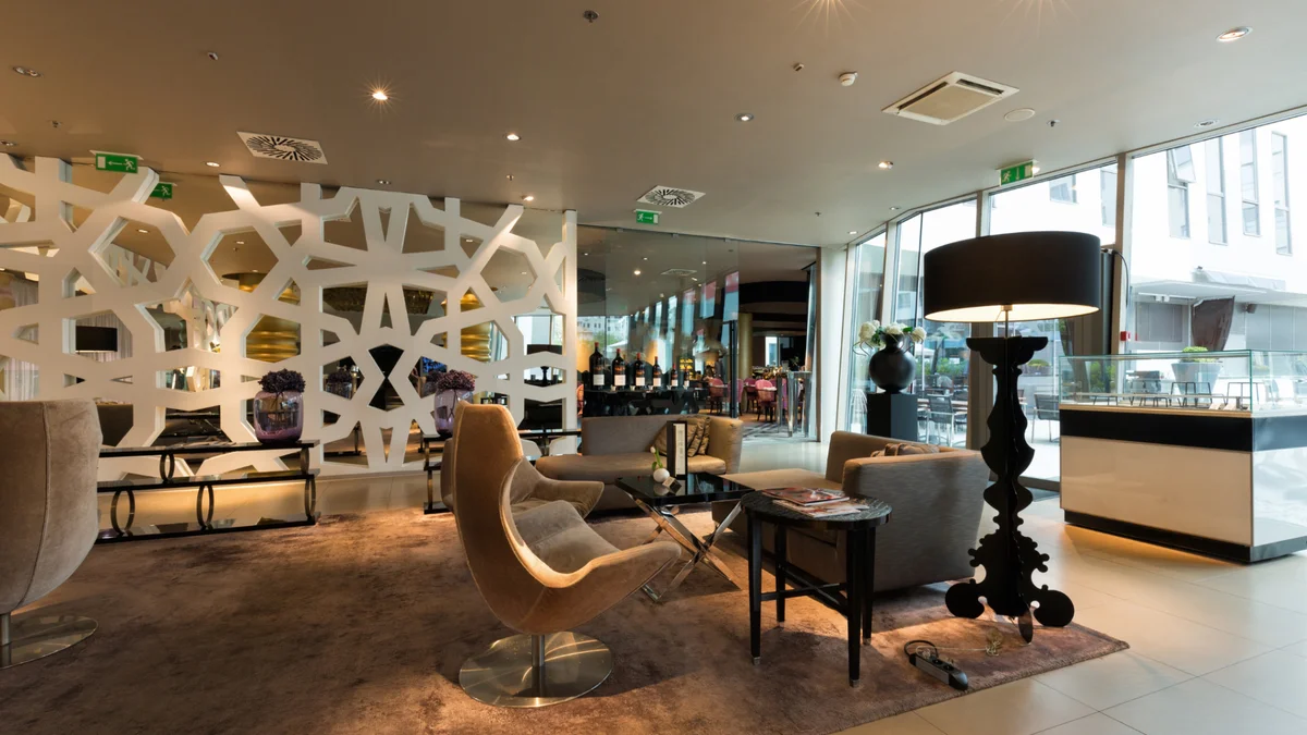 Elegant hotel lobby in Berlin for a escort date