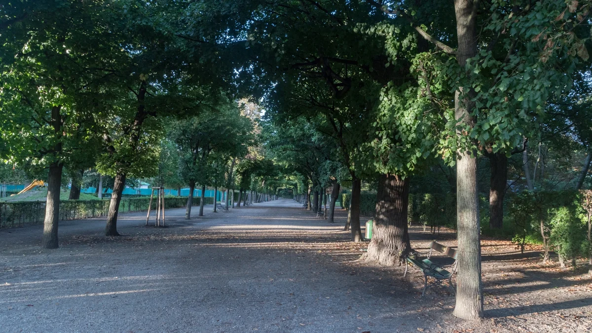 Graz park scenerytogether with an escort