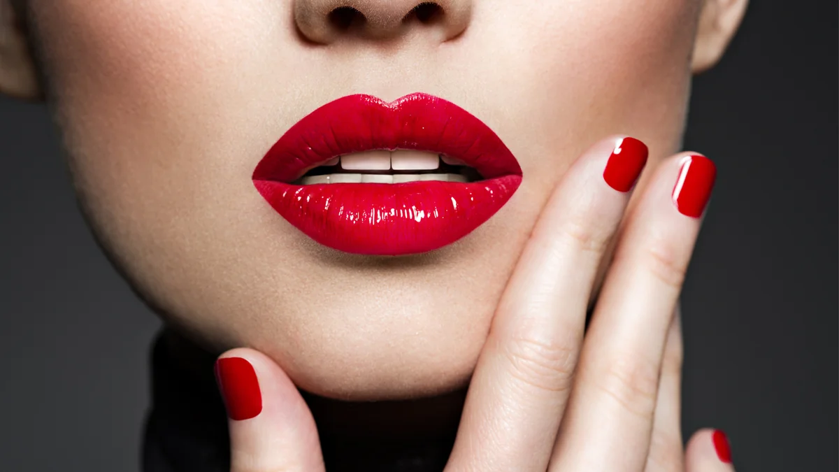 Women with red lips