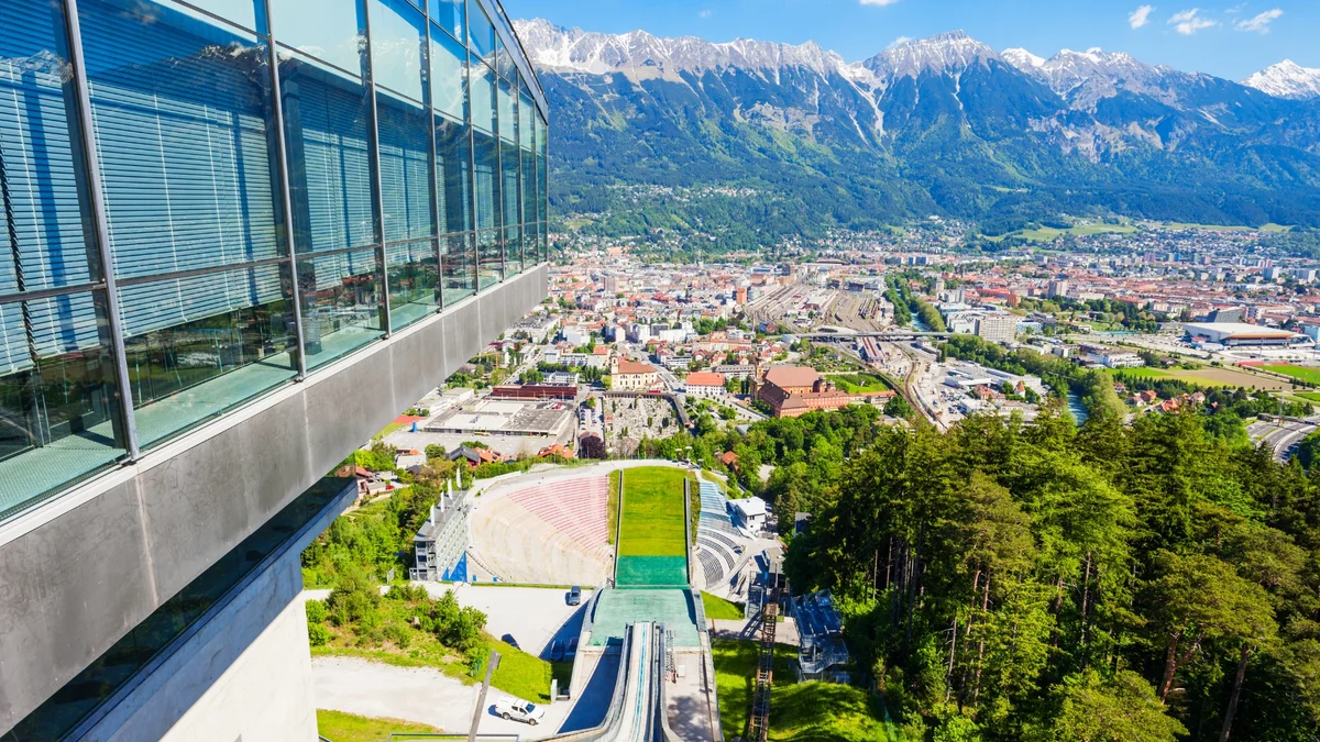 Couple enjoying a romantic walk in Innsbruck