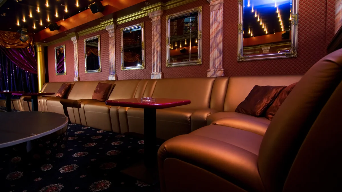 Exclusive nightclub interior with luxurious decor