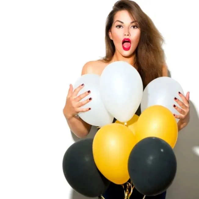 Orgasm through balloon fetish